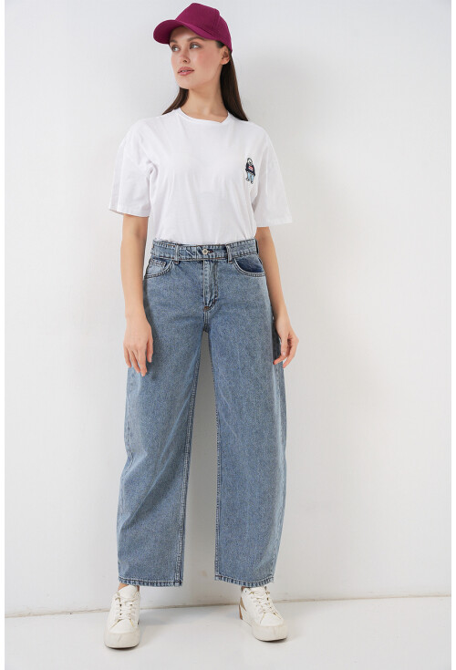 Kadın Yüksek Bel Kot Pantolon 30081