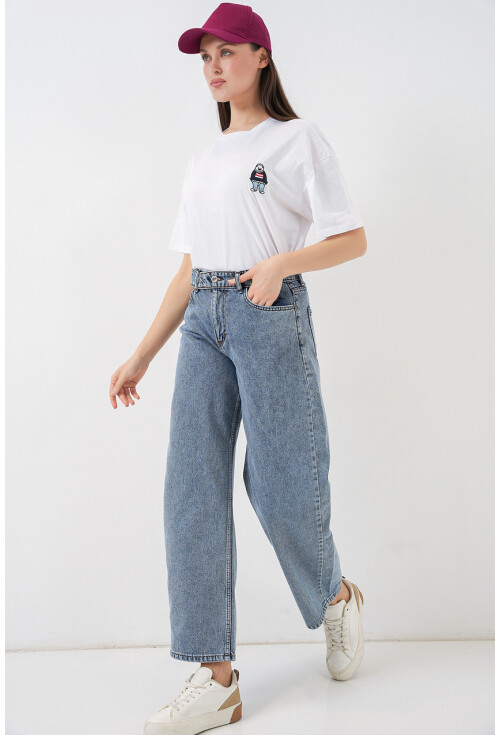 Kadın Yüksek Bel Kot Pantolon 30081