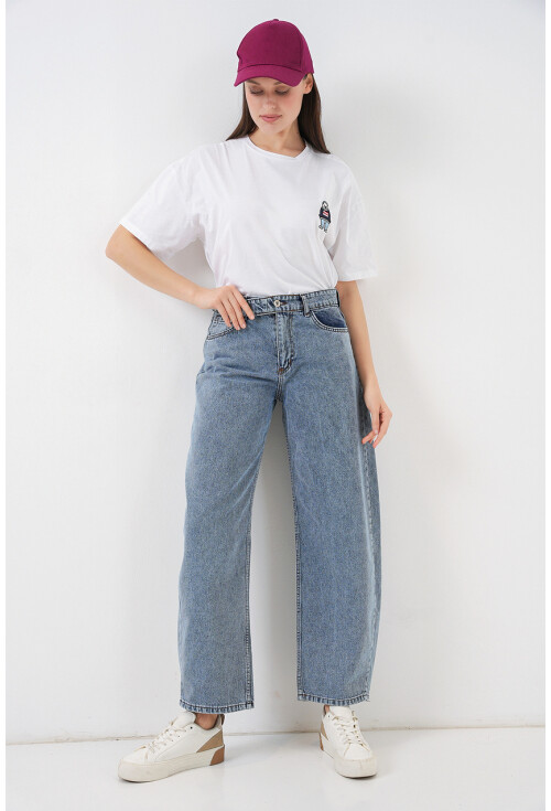 Kadın Yüksek Bel Kot Pantolon 30081