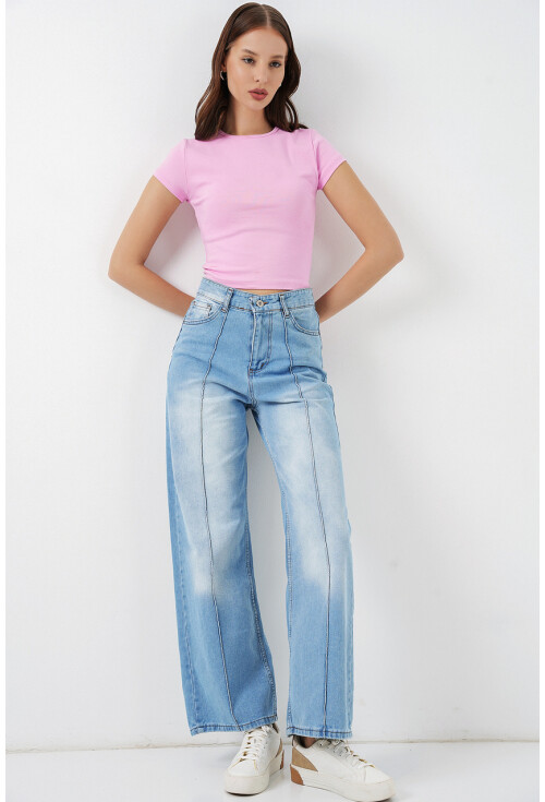 Kadın Yüksek Bel Kot Pantolon 30082