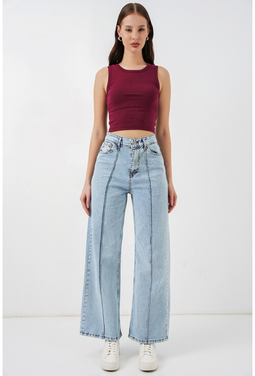 Kadın Yüksek Bel Kot Pantolon 30082