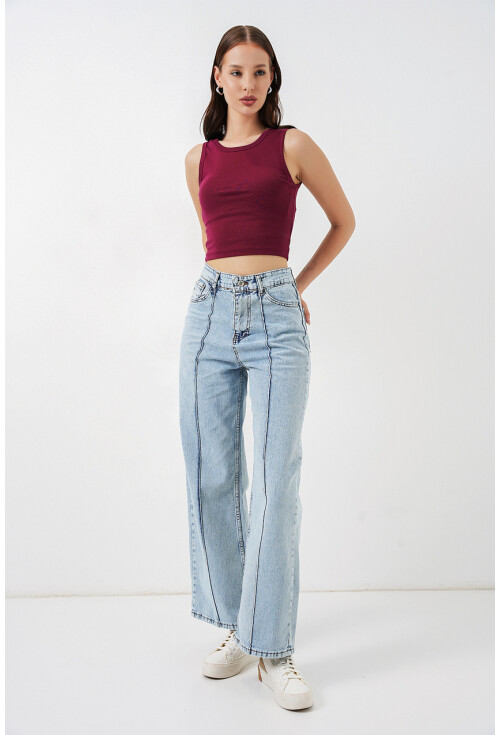 Kadın Yüksek Bel Kot Pantolon 30082