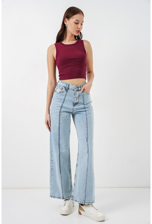 Kadın Yüksek Bel Kot Pantolon 30082