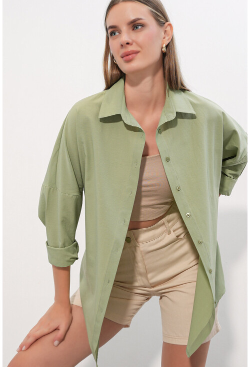 3900 Oversized Long Basic Shirt