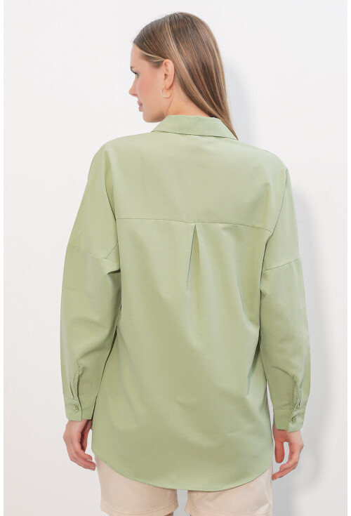 3900 Oversized Long Basic Shirt