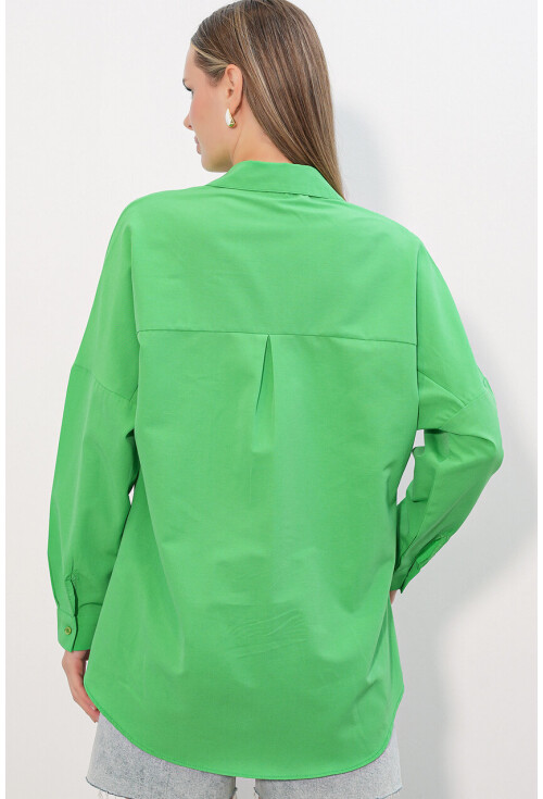 3900 Oversize Uzun Basic Gömlek