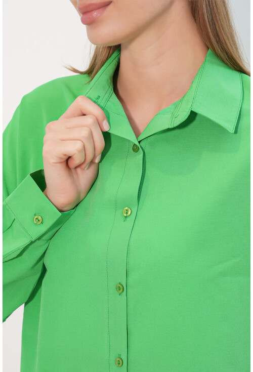 3900 Oversize Uzun Basic Gömlek