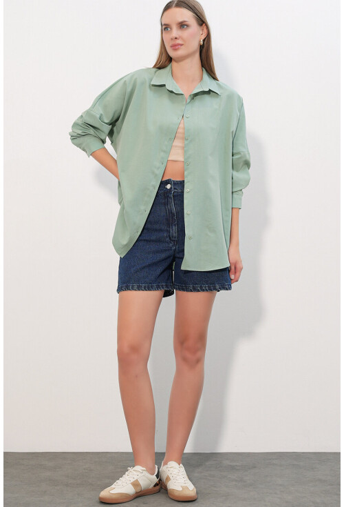 3900 Oversized Long Basic Shirt