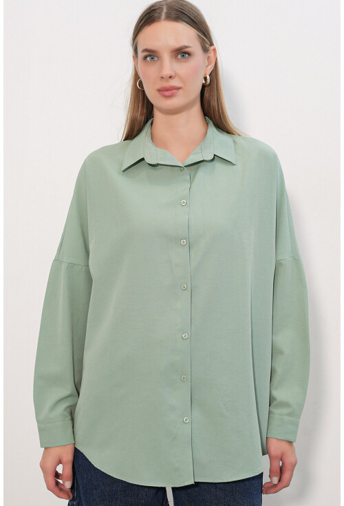 3900 Oversized Long Basic Shirt