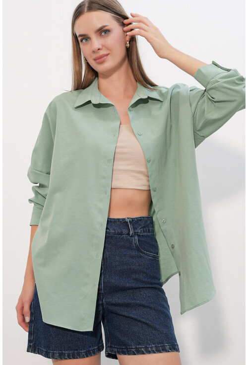 3900 Oversized Long Basic Shirt