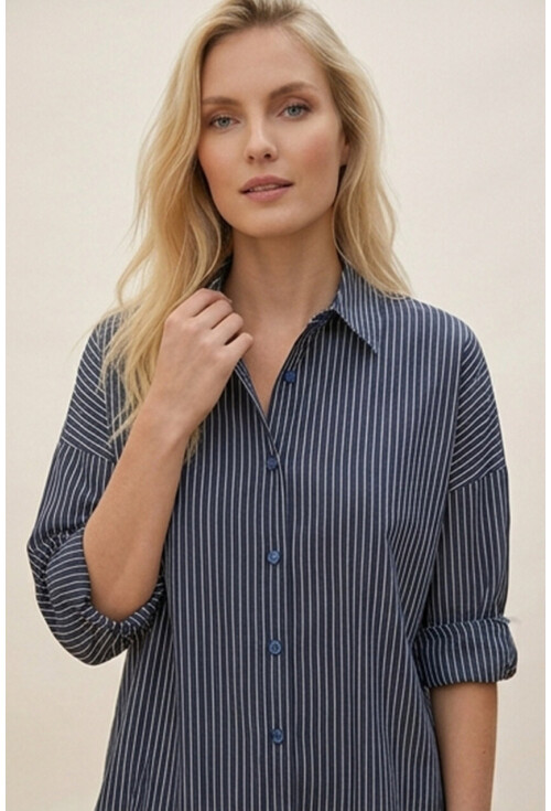 3900 Oversize Uzun Basic Gömlek