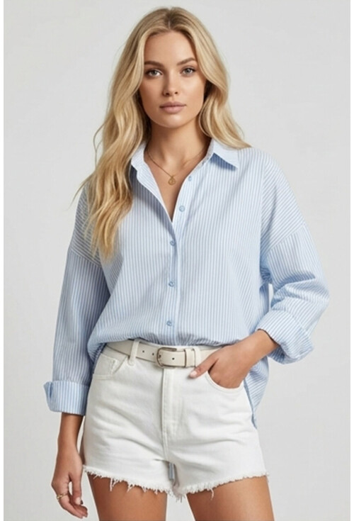 3900 Oversize Uzun Basic Gömlek