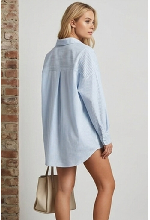 3900 Oversize Uzun Basic Gömlek