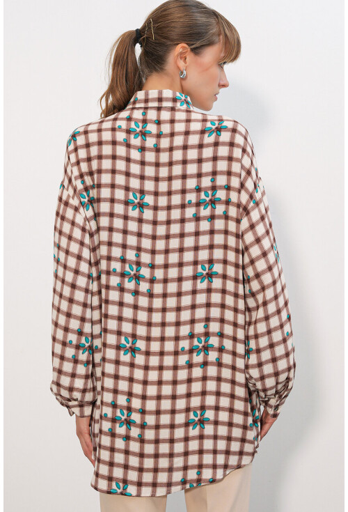 3900 Oversize Uzun Basic Gömlek