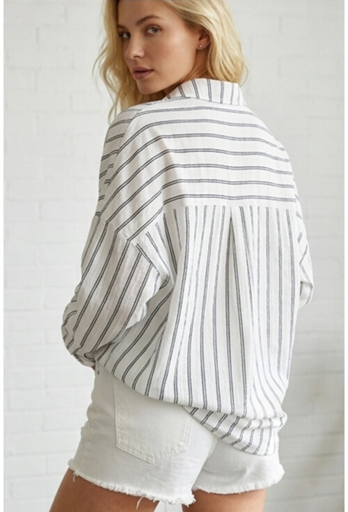 3900 Oversize Uzun Basic Gömlek