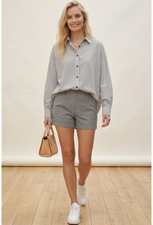 3900 Oversize Uzun Basic Gömlek