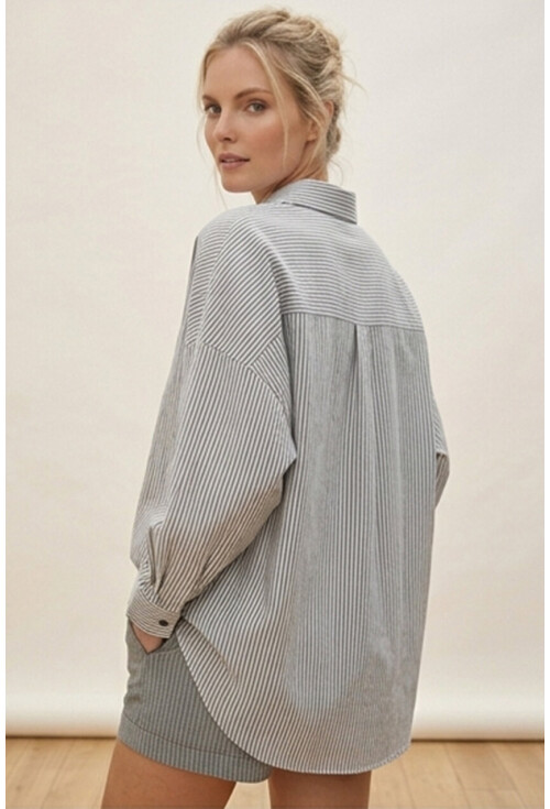 3900 Oversize Uzun Basic Gömlek