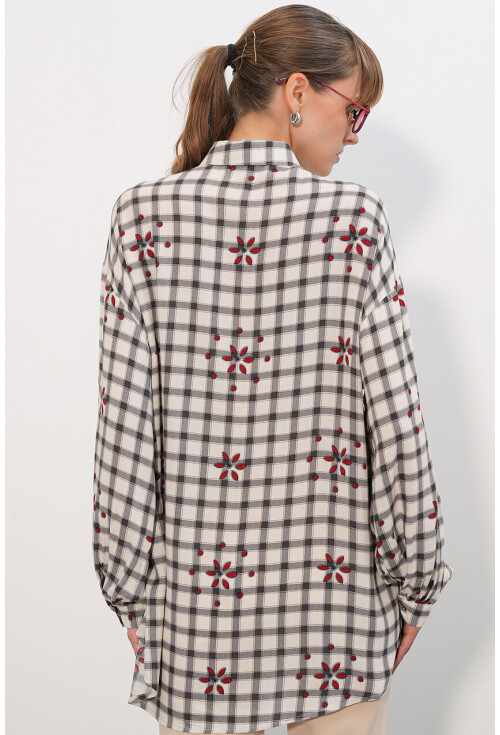 3900 Oversize Uzun Basic Gömlek