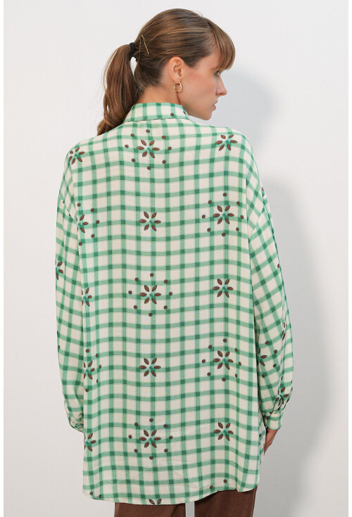 3900 Oversize Uzun Basic Gömlek