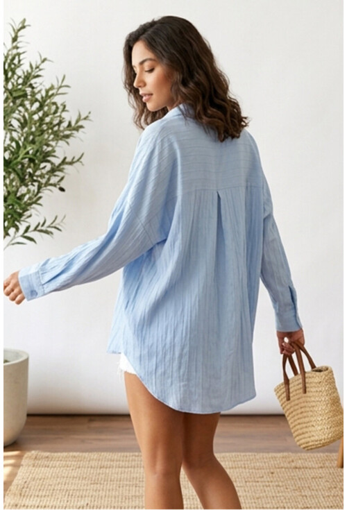 3900 Oversize Uzun Basic Gömlek