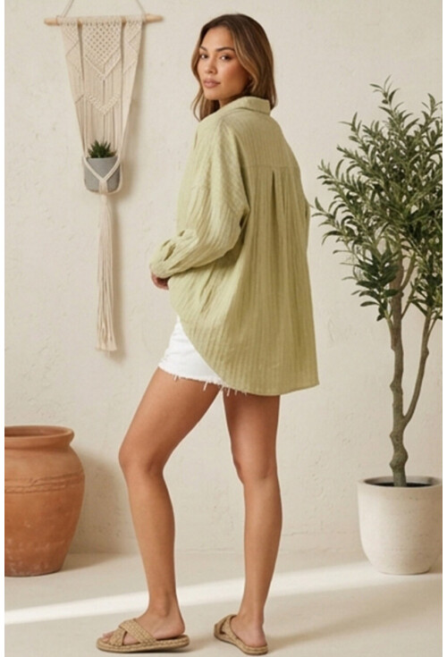 3900 Oversize Uzun Basic Gömlek