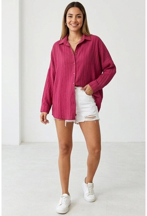 3900 Oversize Uzun Basic Gömlek