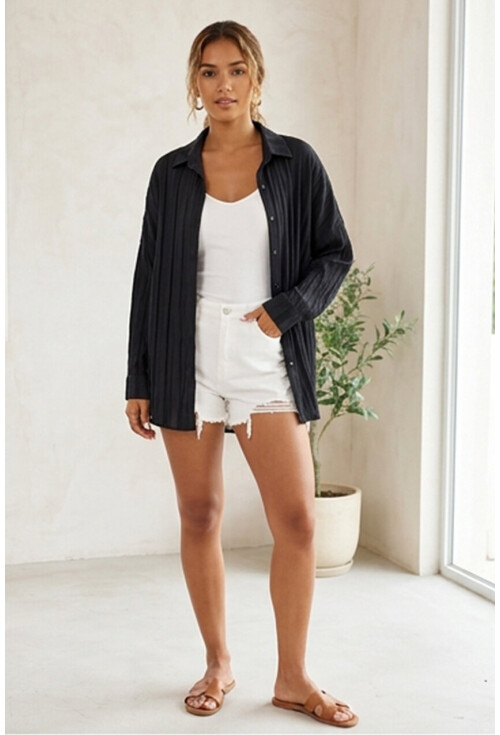 3900 Oversized Long Basic Shirt