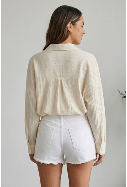 3900 Oversize Uzun Basic Gömlek