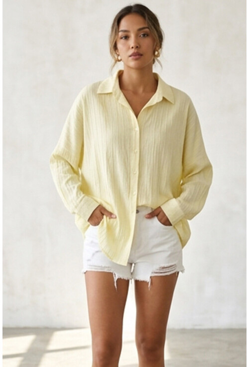 3900 Oversize Uzun Basic Gömlek