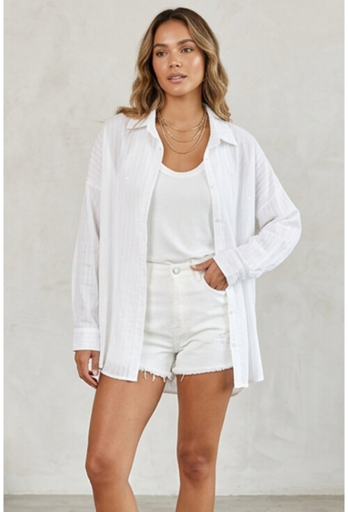 3900 Oversize Uzun Basic Gömlek