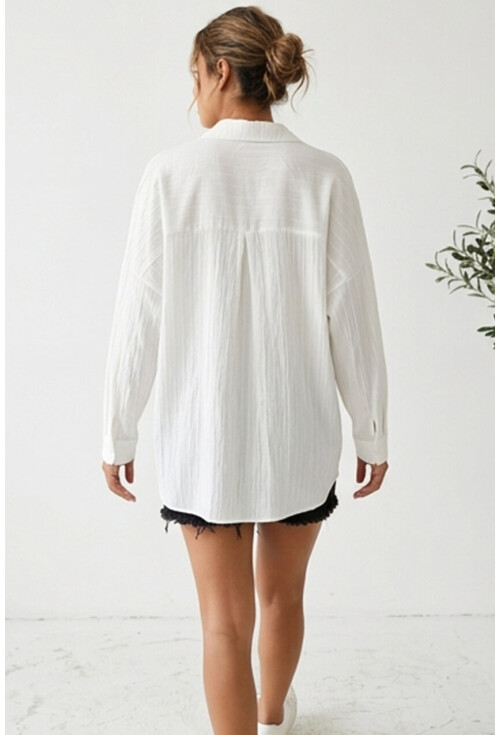 3900 Oversize Uzun Basic Gömlek