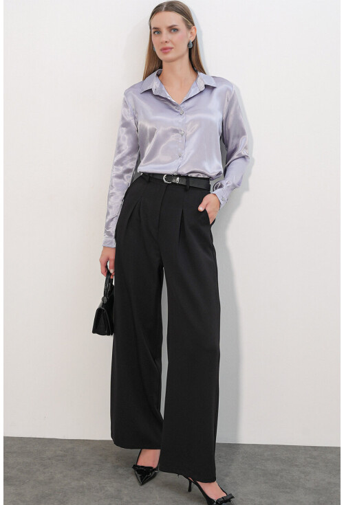 3964 Light Draped Satin Shirt