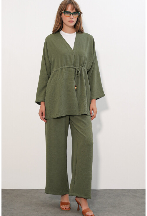 Kadın Ayrobin Kimono Pantolon İkili Takım 30101