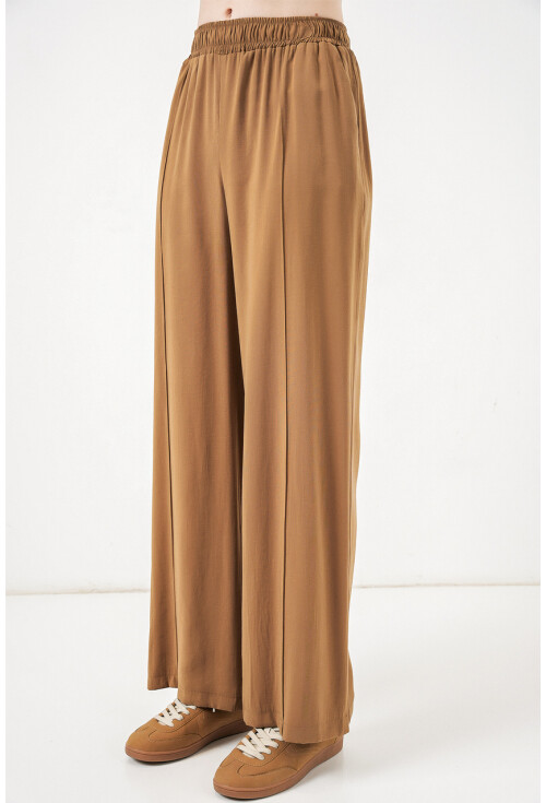 Kadın Beli Lastikli Bol Paça Pantolon 30087