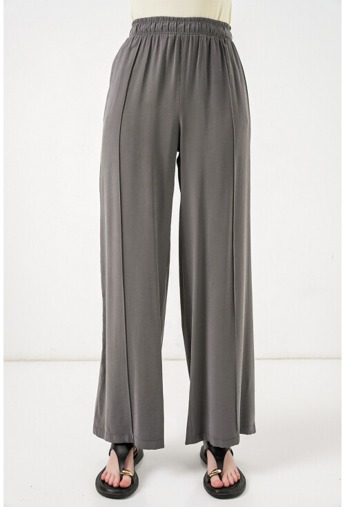 Kadın Beli Lastikli Bol Paça Pantolon 30087