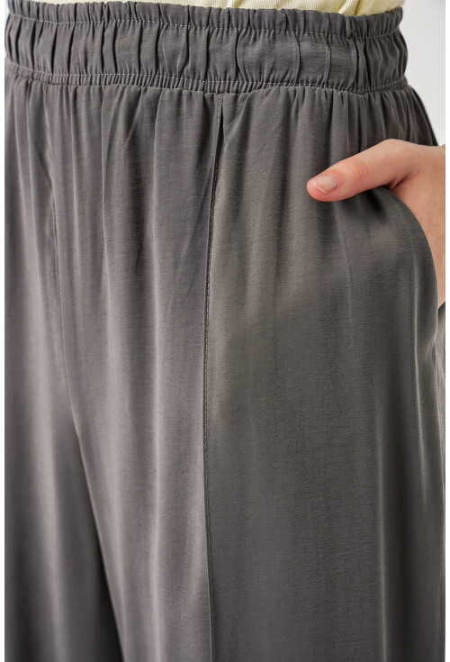 Kadın Beli Lastikli Bol Paça Pantolon 30087