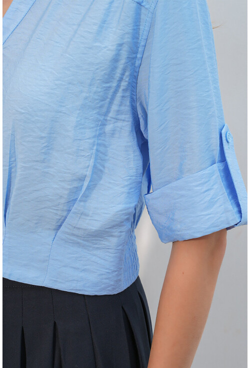 Kadın Crop Oversize Gömlek 20390
