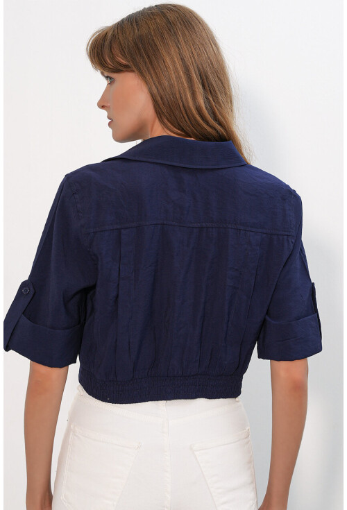 Kadın Crop Oversize Gömlek 20390