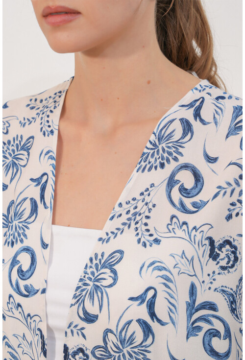 Kadın Desenli Oversize Kimono 5999
