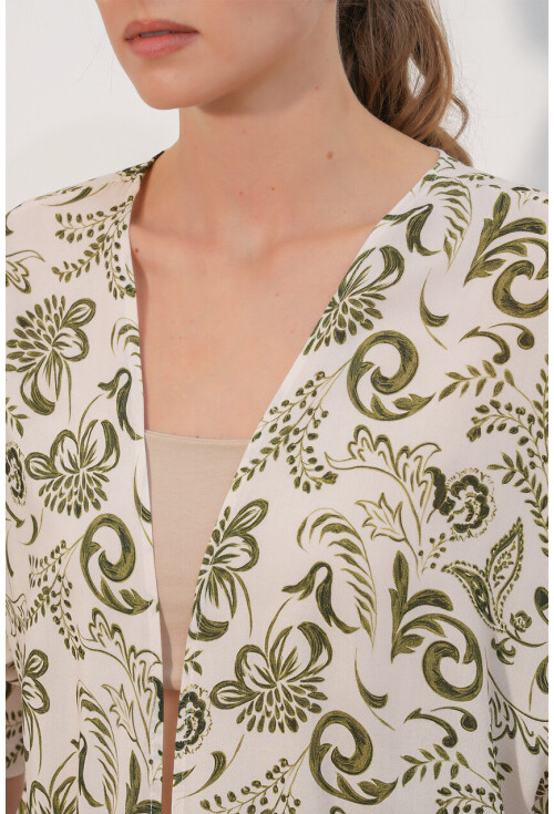 Kadın Desenli Oversize Kimono 5999