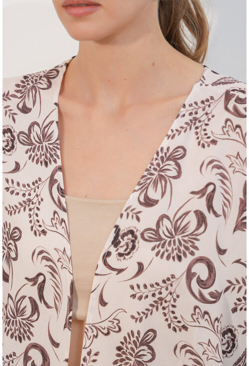 Kadın Desenli Oversize Kimono 5999