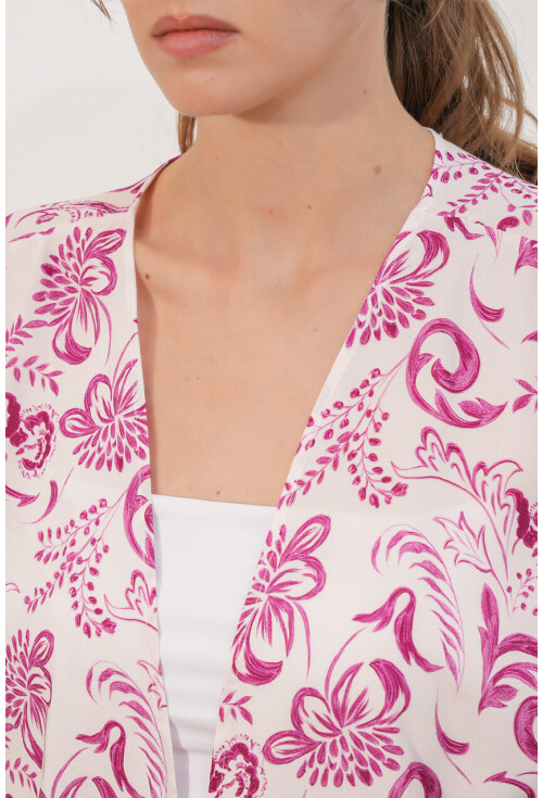 Kadın Desenli Oversize Kimono 5999