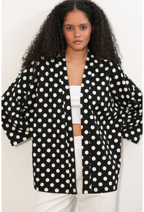 Kadın Örme Puantiyeli Kimono 5996