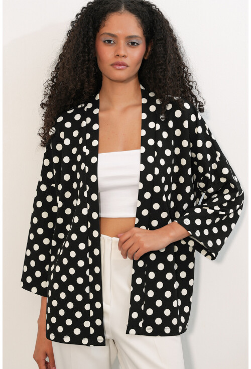 Kadın Örme Puantiyeli Kimono 5996