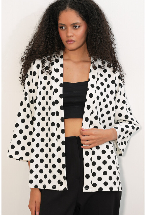 Kadın Örme Puantiyeli Kimono 5996