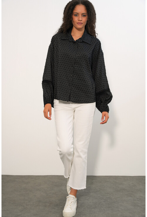 Kadın Oversize Desenli Gömlek 20379