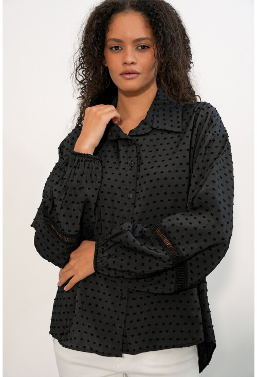 Kadın Oversize Desenli Gömlek 20379