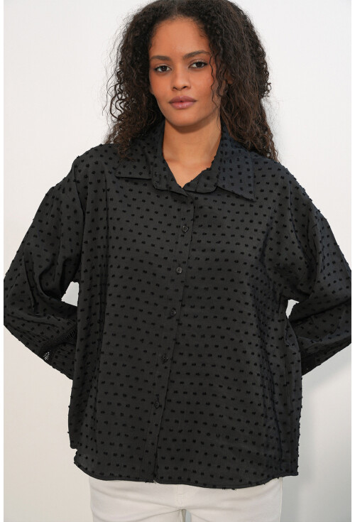 Kadın Oversize Desenli Gömlek 20379