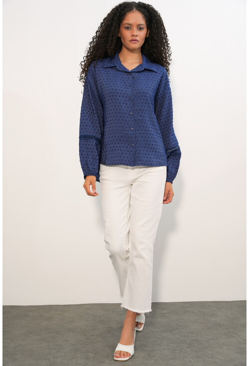 Kadın Oversize Desenli Gömlek 20379