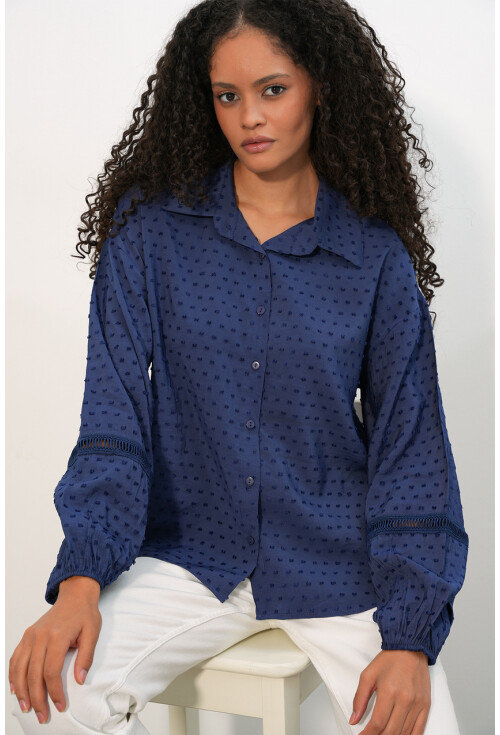 Kadın Oversize Desenli Gömlek 20379